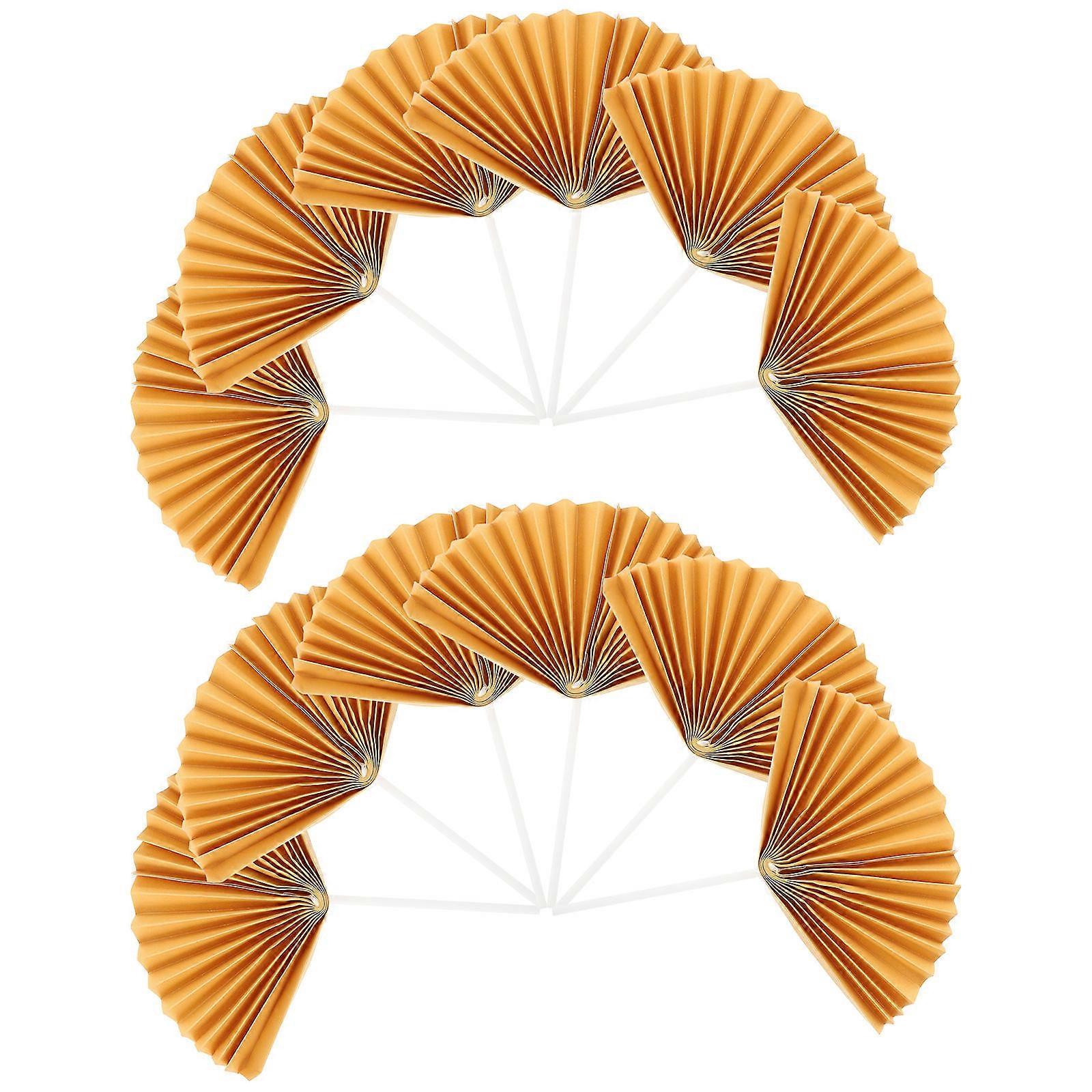 Birthday Cake Decorations 80 Pcs Paper Fan Cupcake Toppers Folding Fan Shape Elegant Design Unique Style