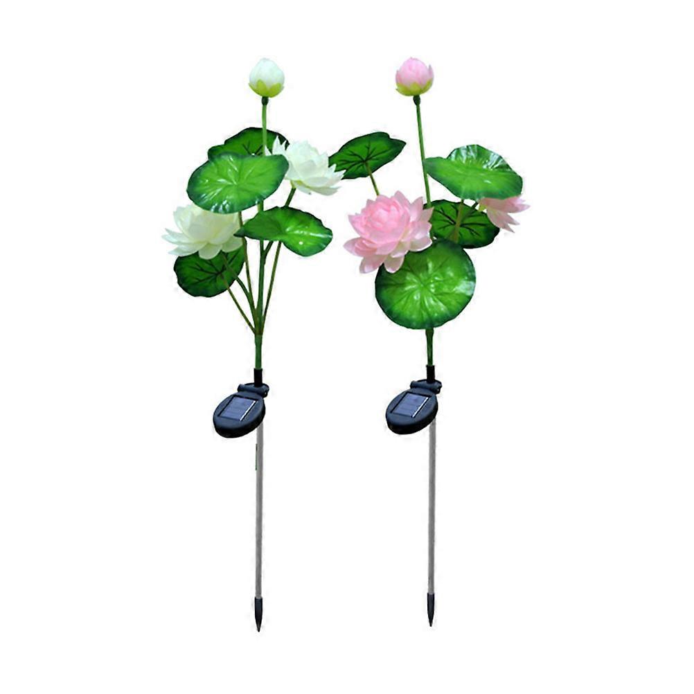 Solar Powered Lawn Lamp Artificial Lotus Light for Outdoor Use 6Pcs