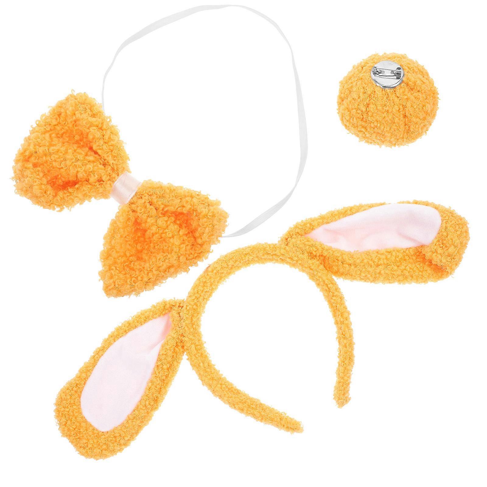 Dog Costume Set Drop Ear Headband for Decoration 4Sets Plush Material