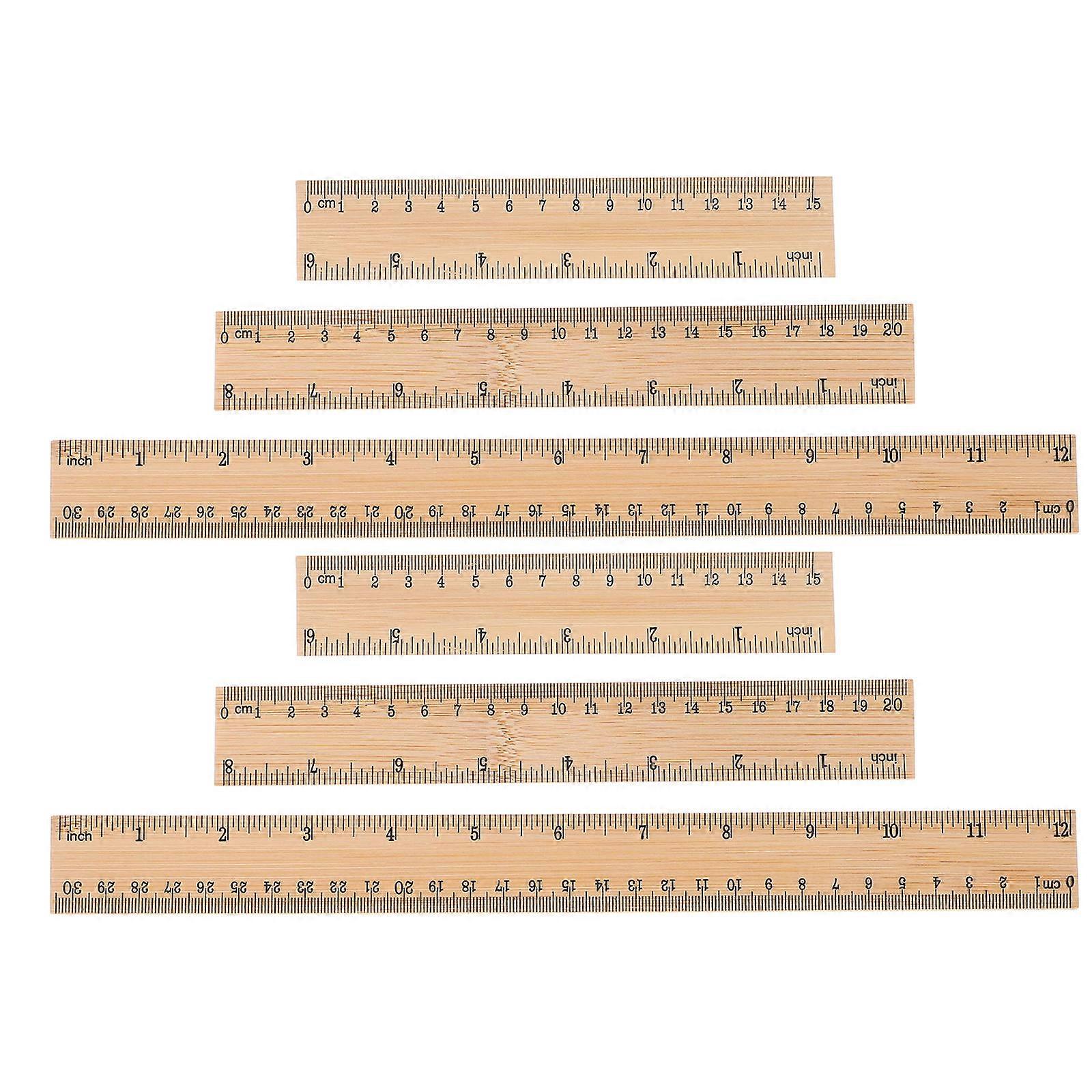 Multi-function Bamboo Rulers 18 Pcs Essential Drawing Measuring Tools For Professionals Engineers Office Use Beige