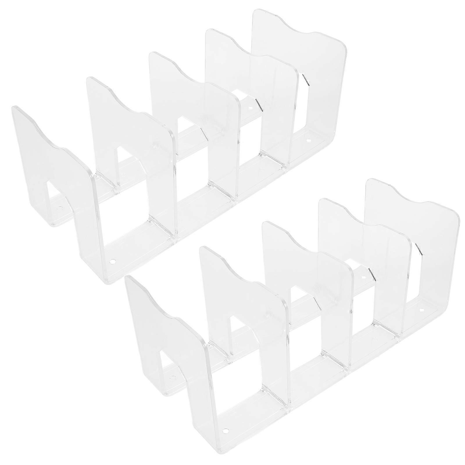 Acrylic Bookend Clear Book Storage Stand for Convenient 4Pcs Book Organizer