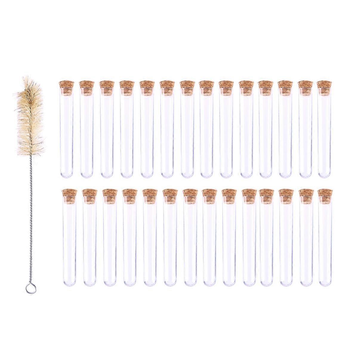 Plastic Test Tubes with Cork Stoppers for Cosmetic Sample Storage 50Pcs