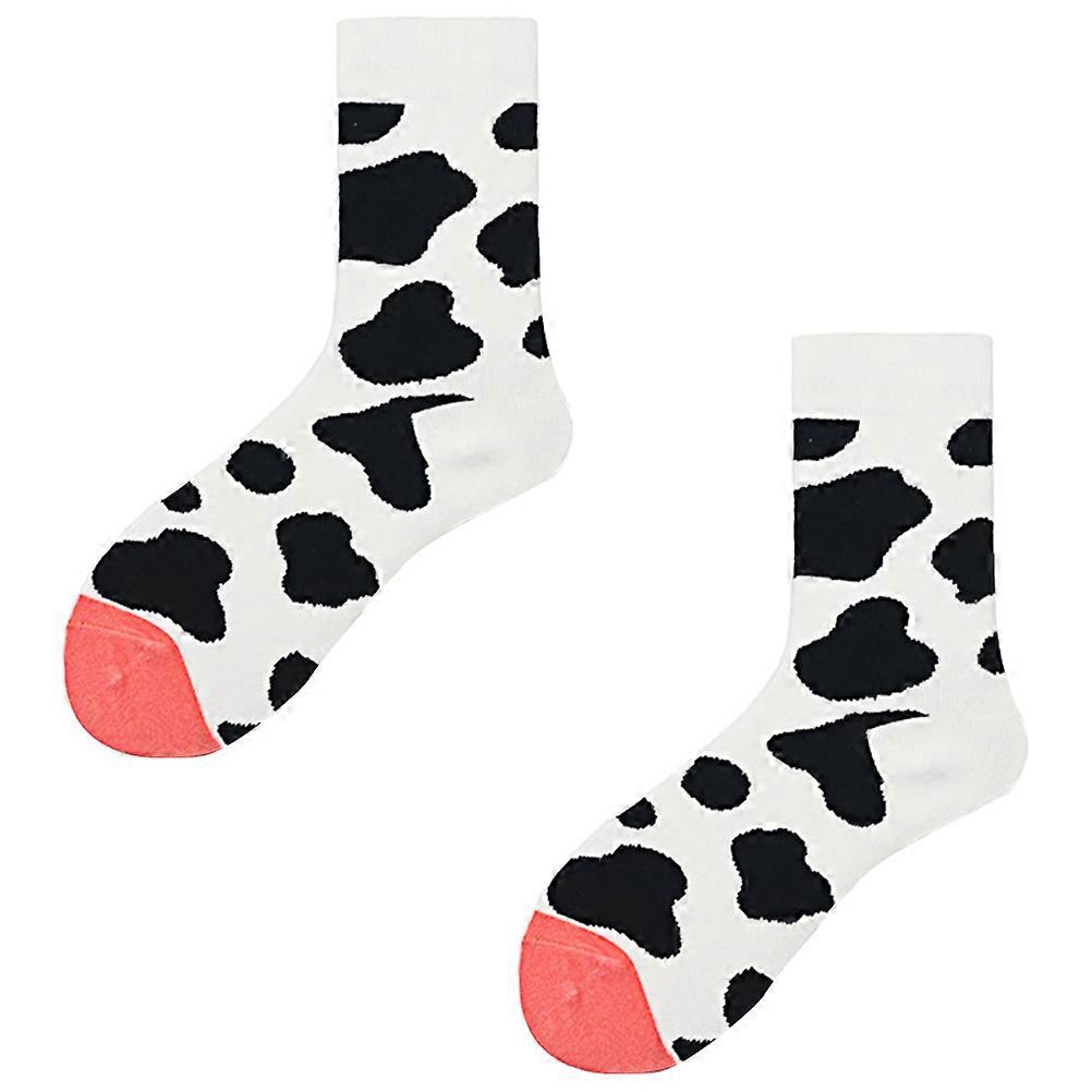 Comfortable Socks Cow Spots Long Socks for Wearing Use 3Pairs Assorted Color