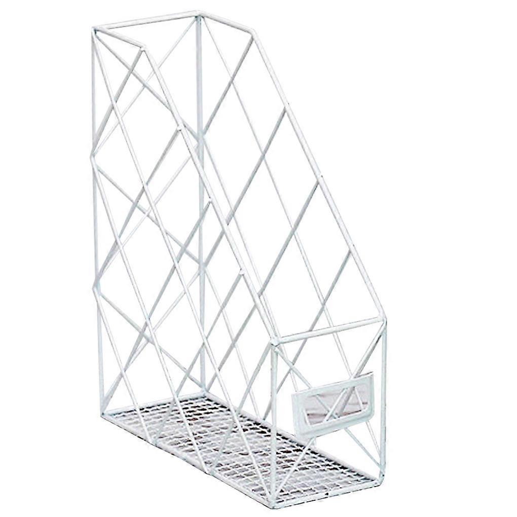Household 1 Layer File Storage Shelf Iron Grid Book Organizer Paper Magazine Documents Desktop Holder