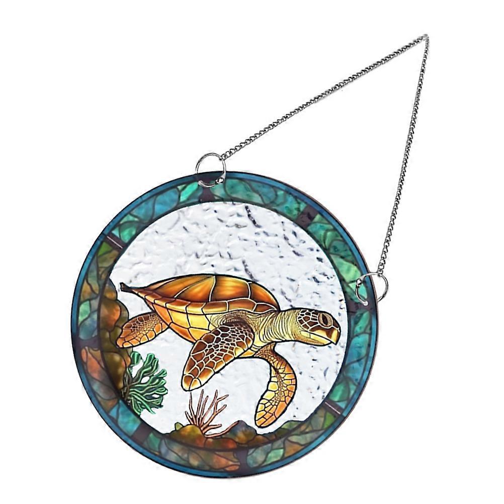 Turtle Printed Acrylic Solar Suncatcher Hanging Pendant Decor 1Set
