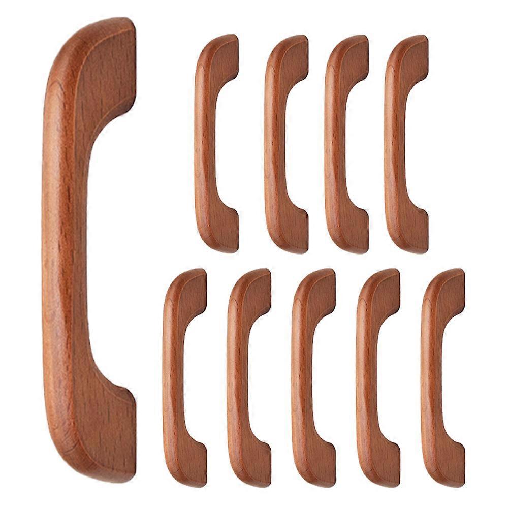 Drawer Wooden Handle 10Pcs Chocolate Furniture Pull Knob Easy Installation for Home