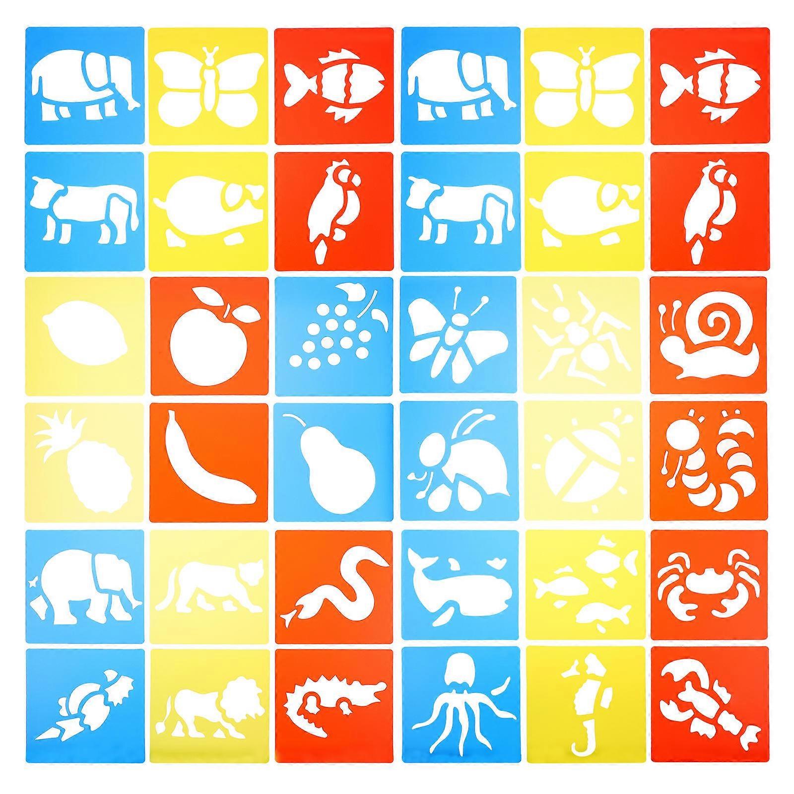 DIY Animal Shape Stencils for Kids Drawing 15Sets Assorted Color