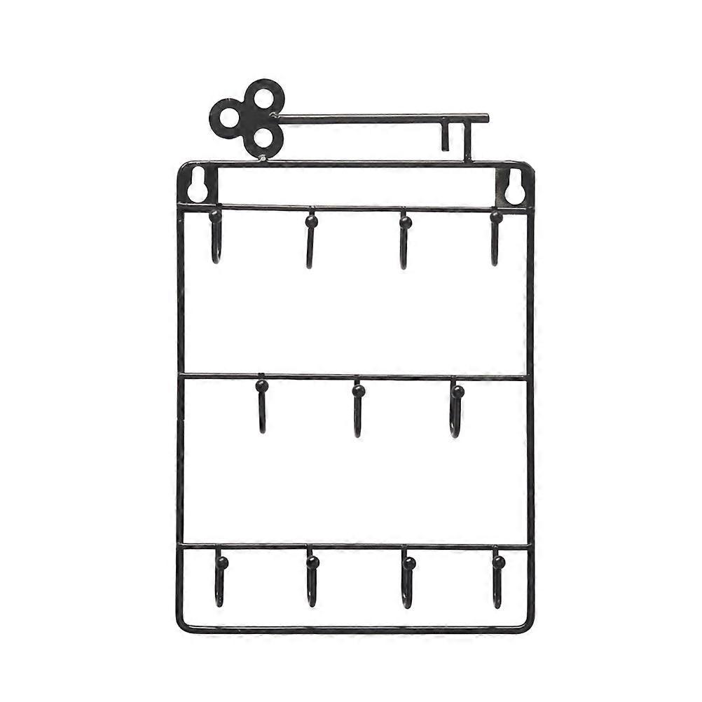 Coat Hanger Rack Iron Hook for Hanging Use 2Pcs Black Traceless Design