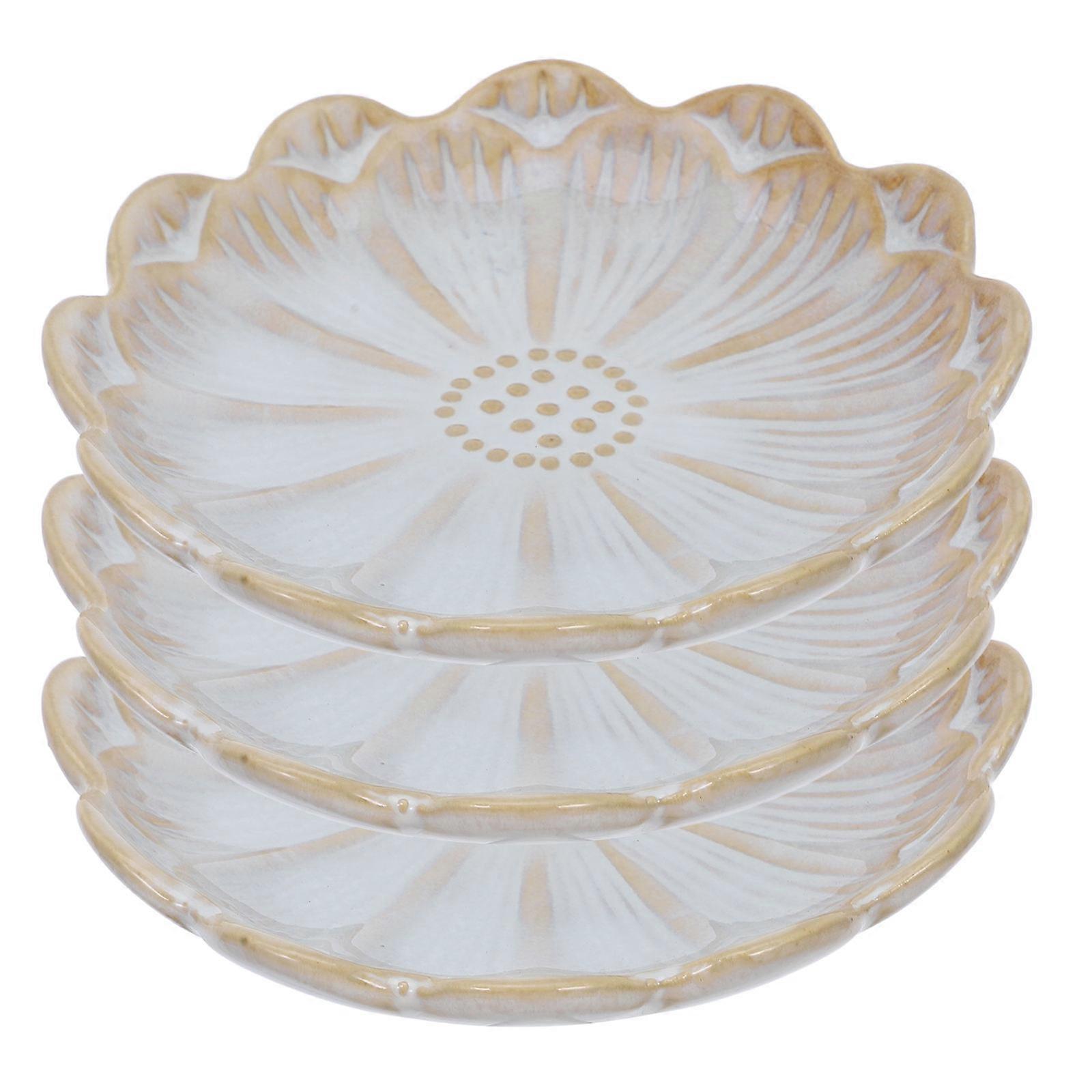 Ceramic Sauce Storage Dish Sunflower Shaped Suitable For Barbecue Activities 9 Pcs