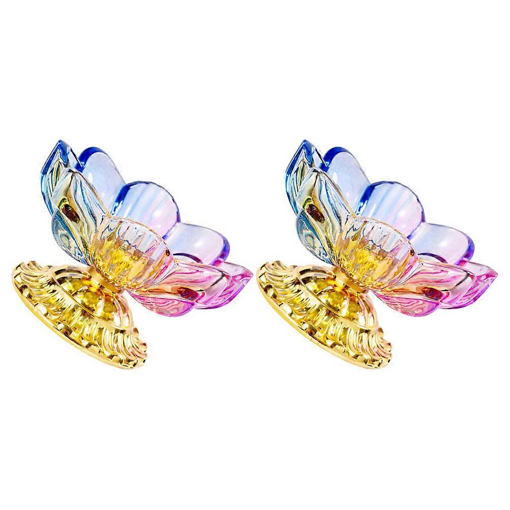 Multi Color Lotus Shaped Fruit Serving Plate for Dried Fruit 2Pcs Set