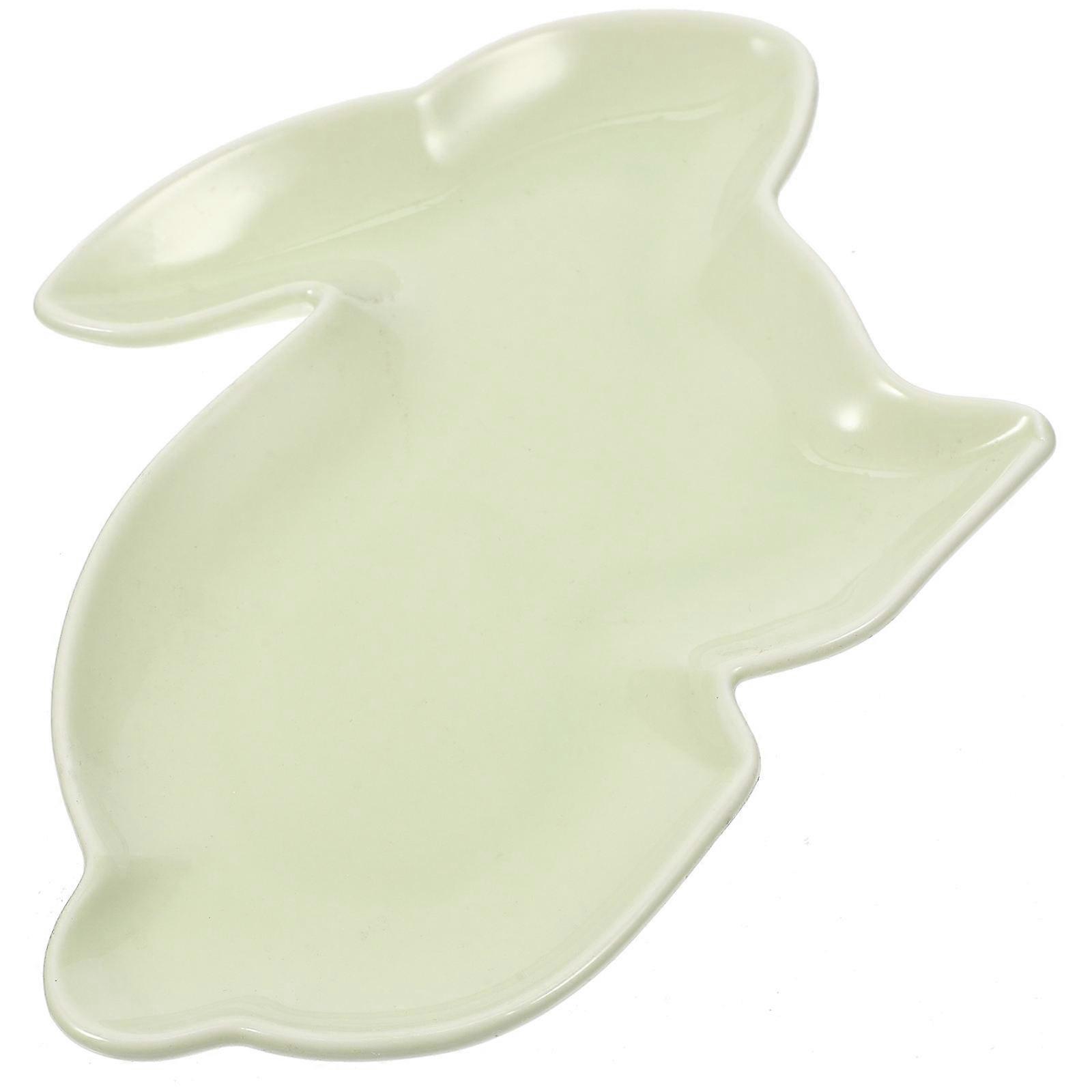 Rabbit Candy Tray Ceramic Plate for Storage 6Pcs Light Green Desktop