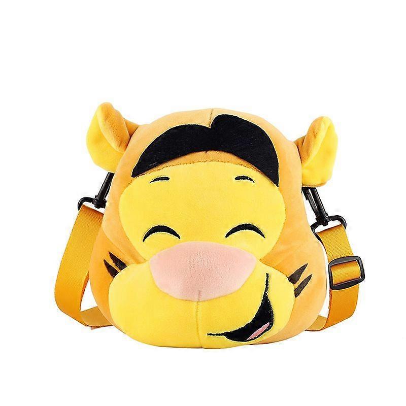 Creative New Naughty Tiger One-shoulder Messenger Bag Girl Coin Purse Cute Tiger Head Plush Toy Bag Kawaii Plush Backpack