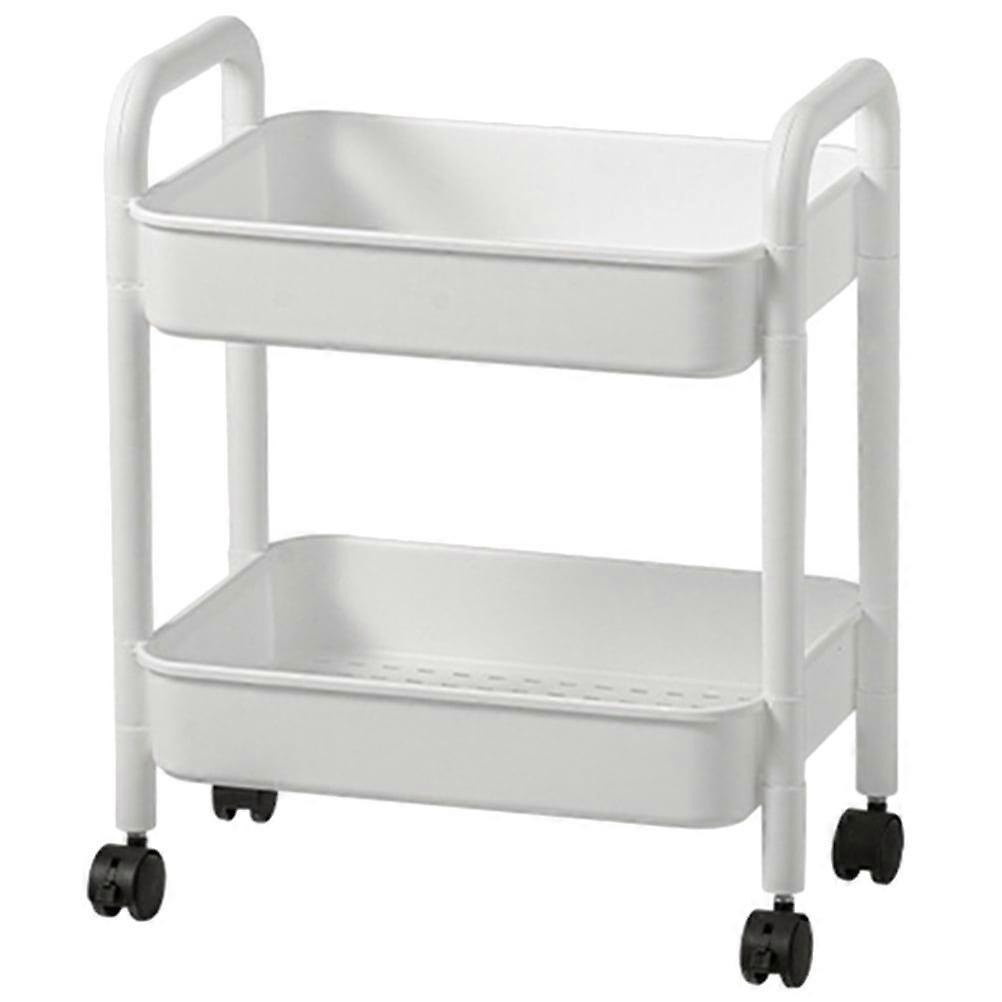 Multi-Tier Rolling Utility Cart with Handle Multi-Functional Storage Trolley Office Storage Shelf