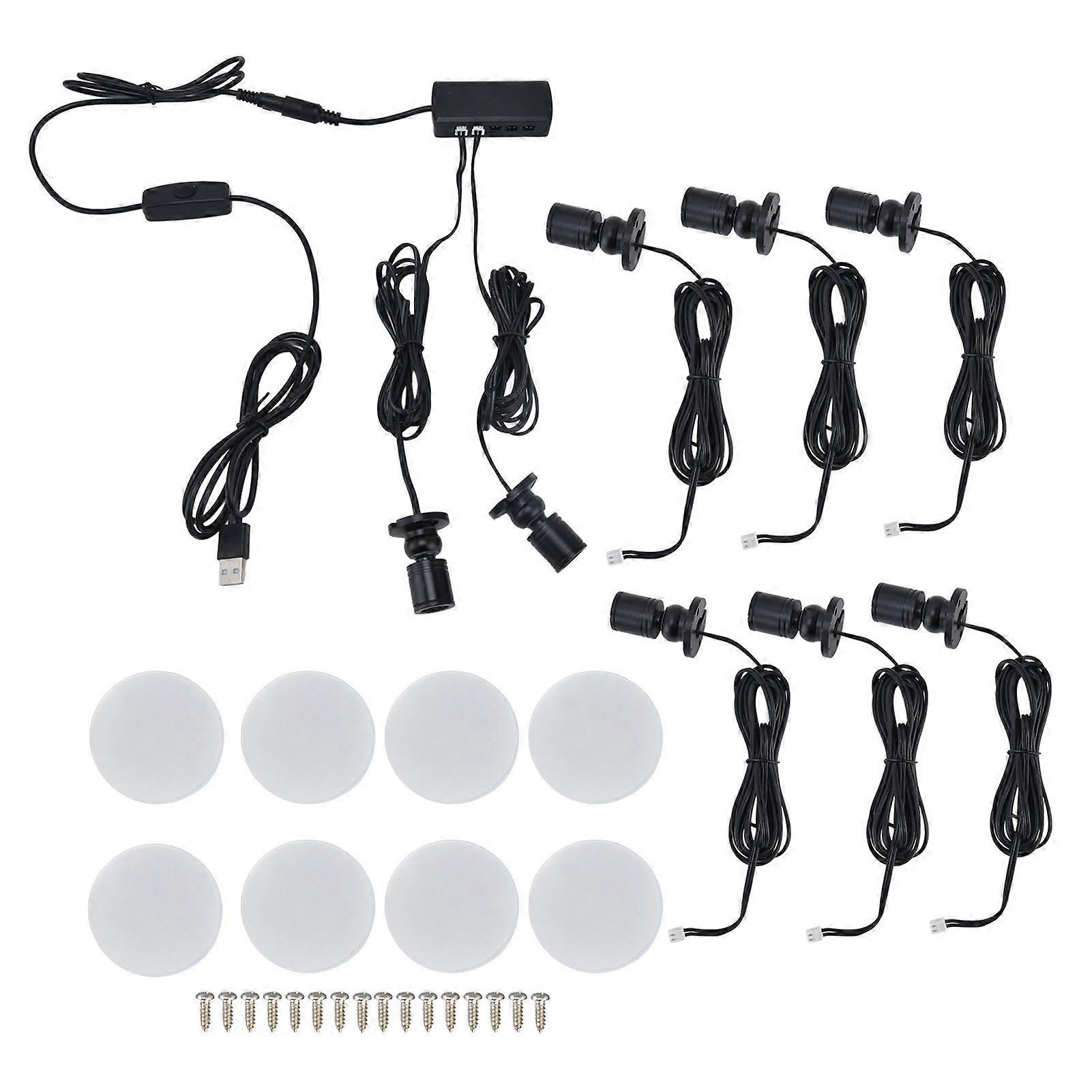 Display Cabinet Light USB Powered Dimmable Round Small LED Cabinet Lamp for Wardrobe Exhibition Hall1 for 8