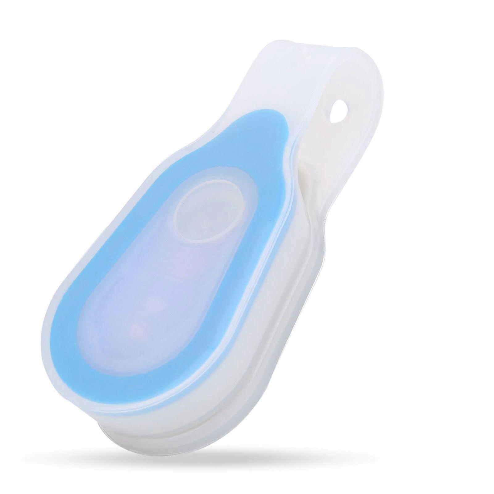 Waterproof Outdoor Portable LED Mini Night Light Running Button Silicone Clip Lamp (Blue)