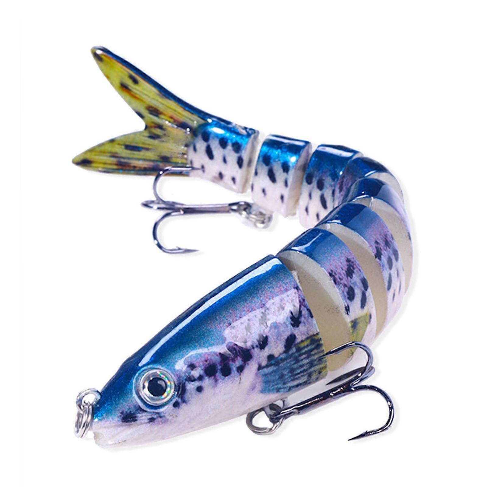 Multi Jointed Swimbaits 13.4 Cm 8 Segment Swimming Lure With Hook Long Cast One Color Artificial Hard Baits