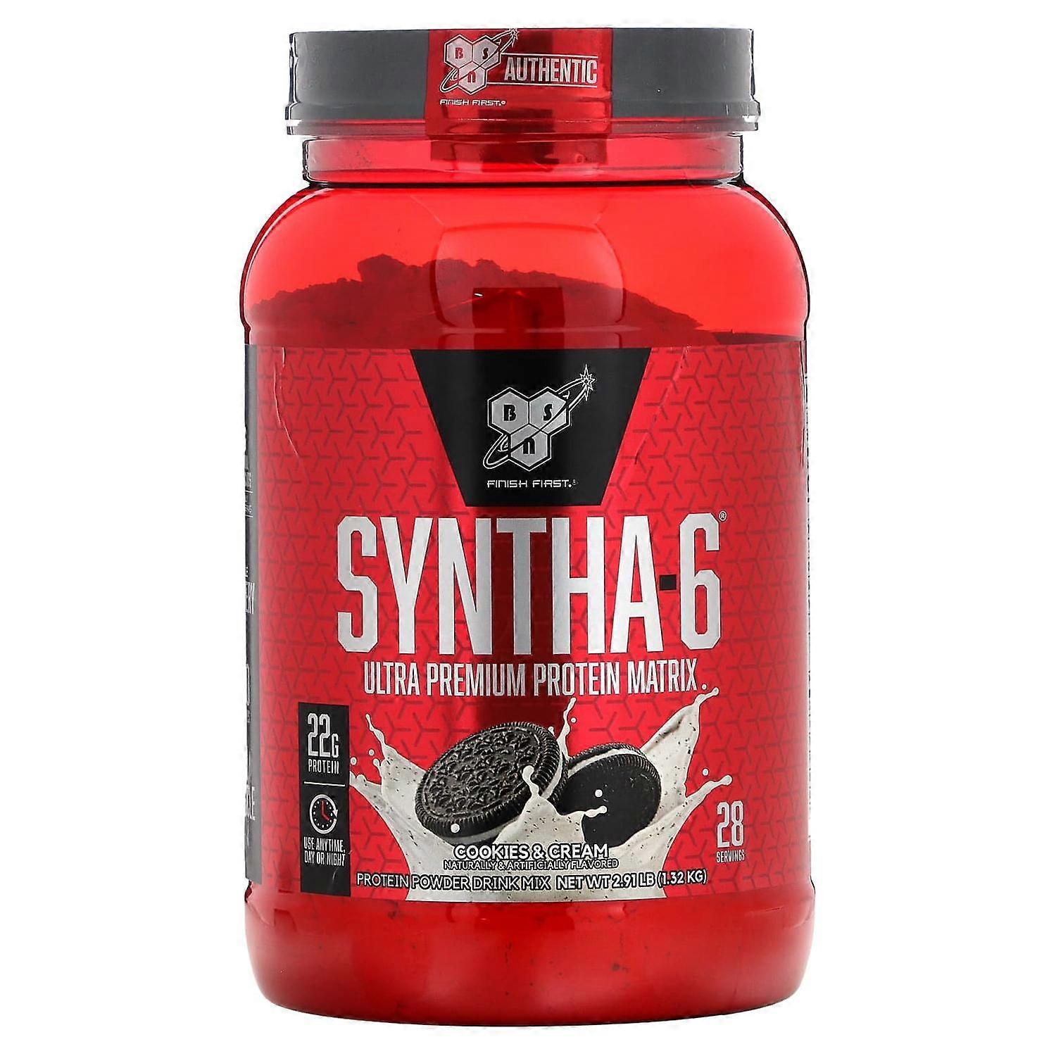 BSN, Syntha-6, Ultra Premium Protein Matrix, Cookies & Cream, 2.91 lb (1.32 kg)