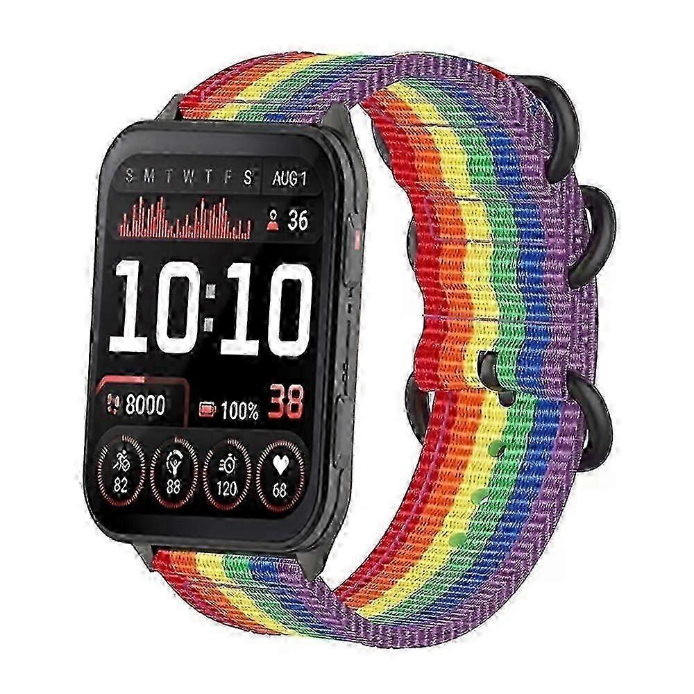 Ring Buckle Nylon Canvas Watch Band For Garmin Venu X1