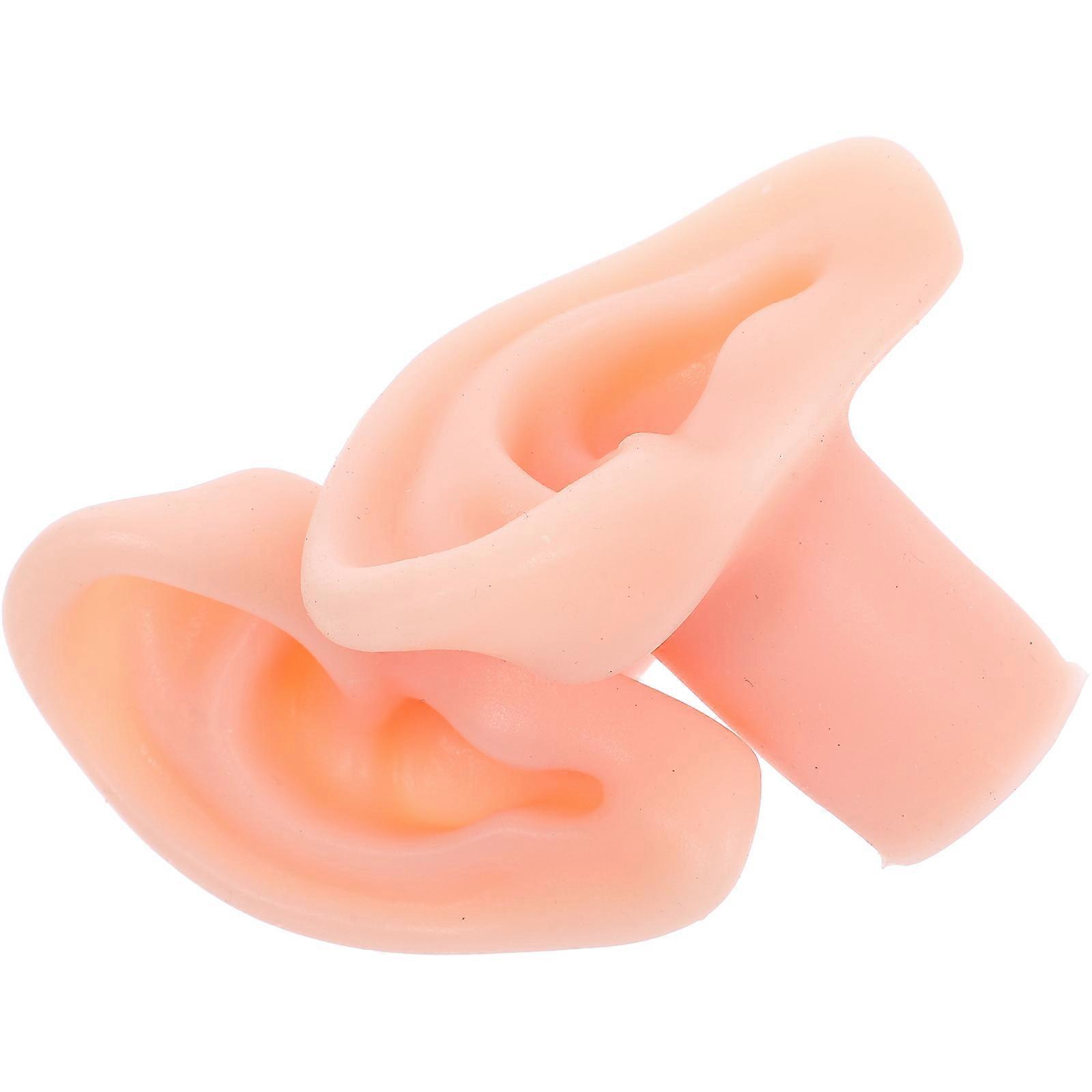 Silicone Ear Model Pair for Jewelry Display and Piercing Practice 3Pcs
