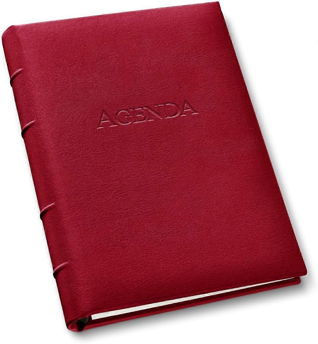 Bound Weekly Monthly Planner 2025, ly Bound Calendar Planner and Notebook with Gold-Gilded Page Edges, 12 Months - Camden Red - 9 x 7 "