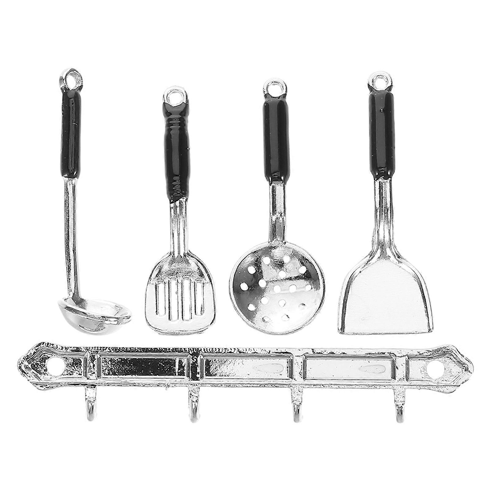 Silver Miniature Kitchen Set for Dollhouse with 5Sets for Decoration