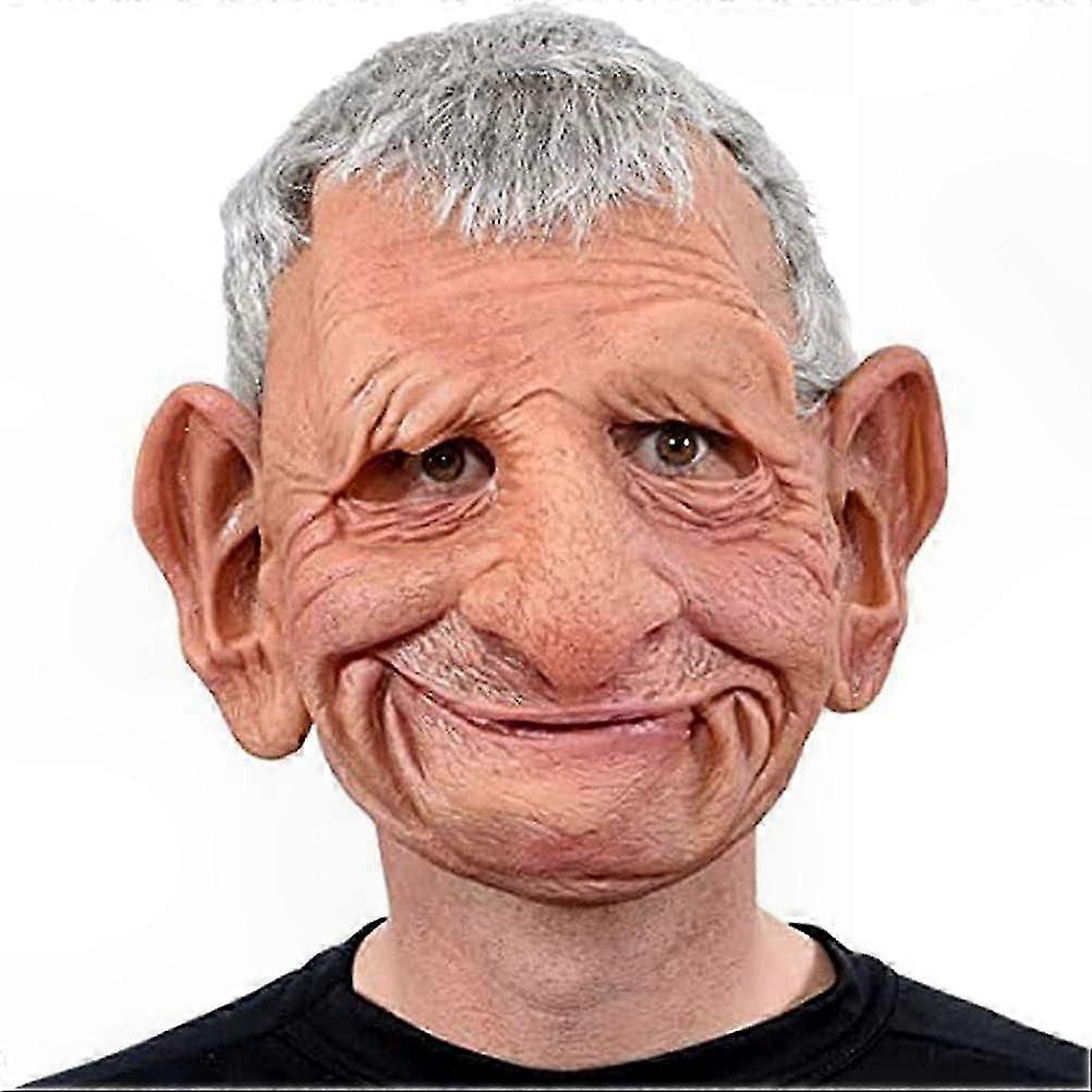 Realistic Latex Full Head Mask Scary Old Man Design for Halloween Cosplay and Adult Parties