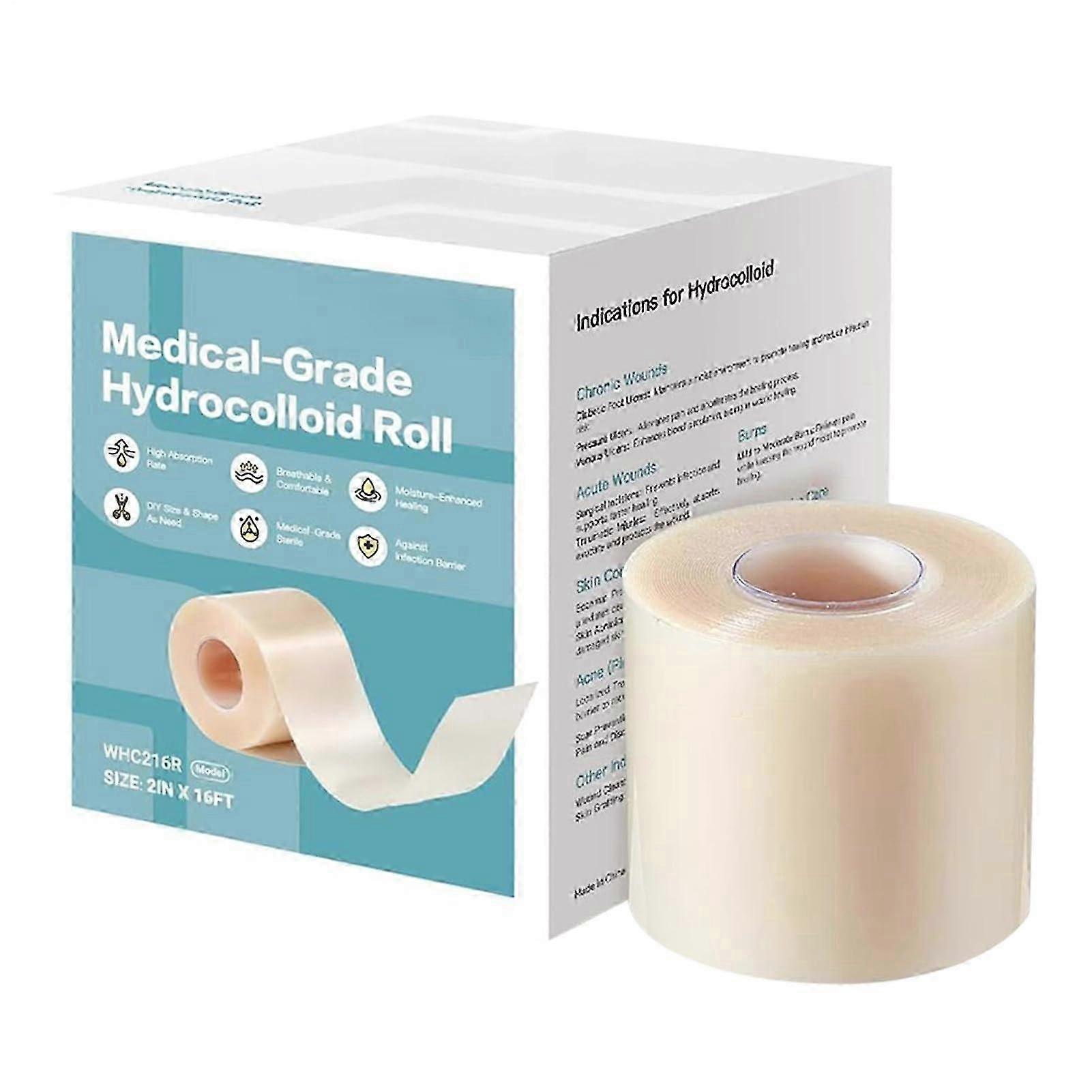 Hydrocolloid Roll, Cuttable Hydrocolloid Patches, 16.4 Ft Waterproof Scar Patches, SkinFriendly SelfAdhesive Tape