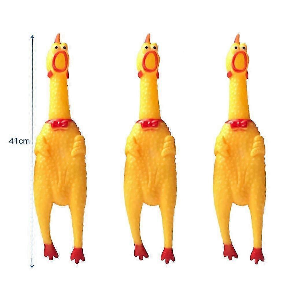 3パックラバースクリーミングチキントイイエローラバースクイーキングチキントイノベルティと耐久性のあるラバー