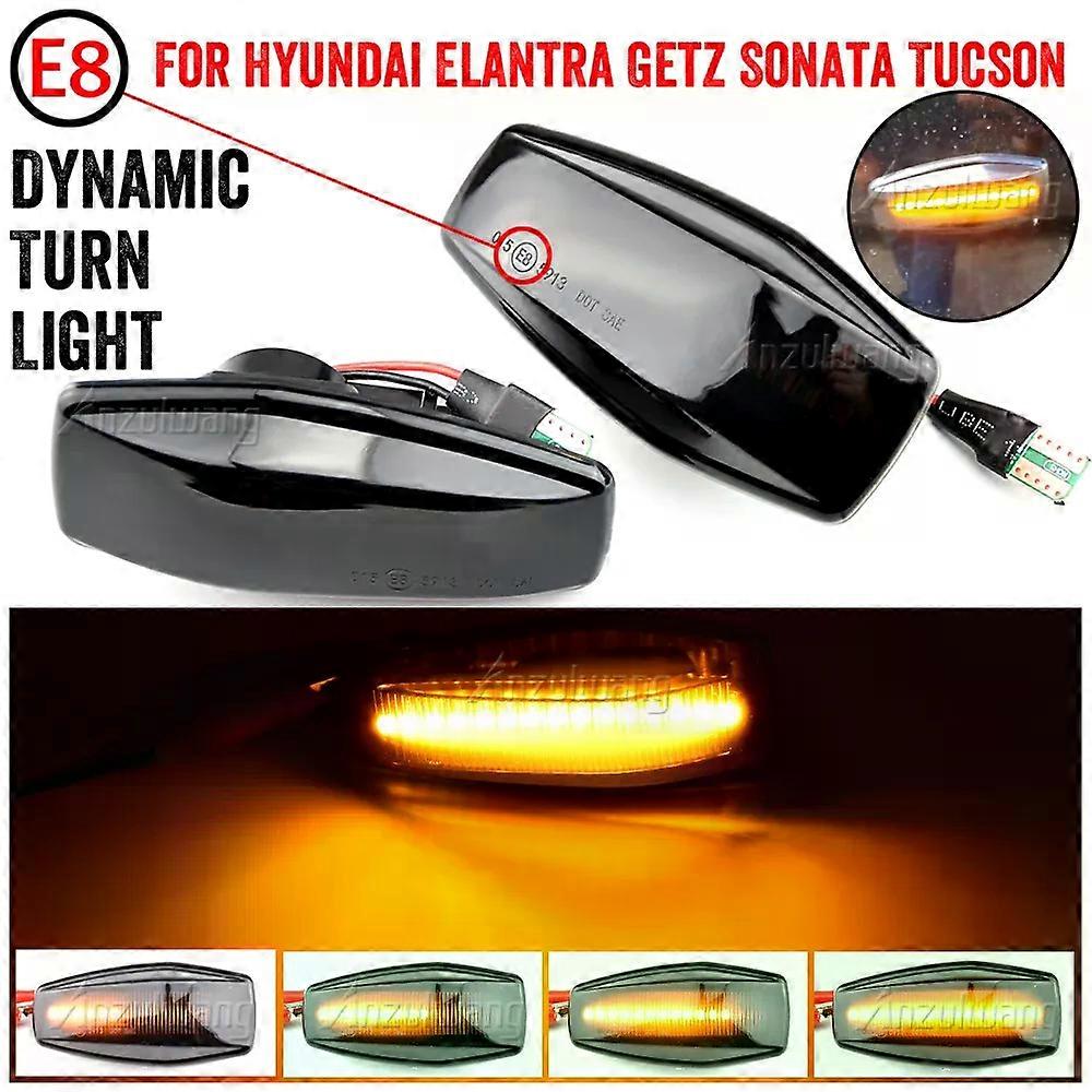 2pcs For Hyundai Tucson (JM) 2005-2010 Dynamic Turn Signal Light LED Side Fender Marker Sequential Indicator Blinker