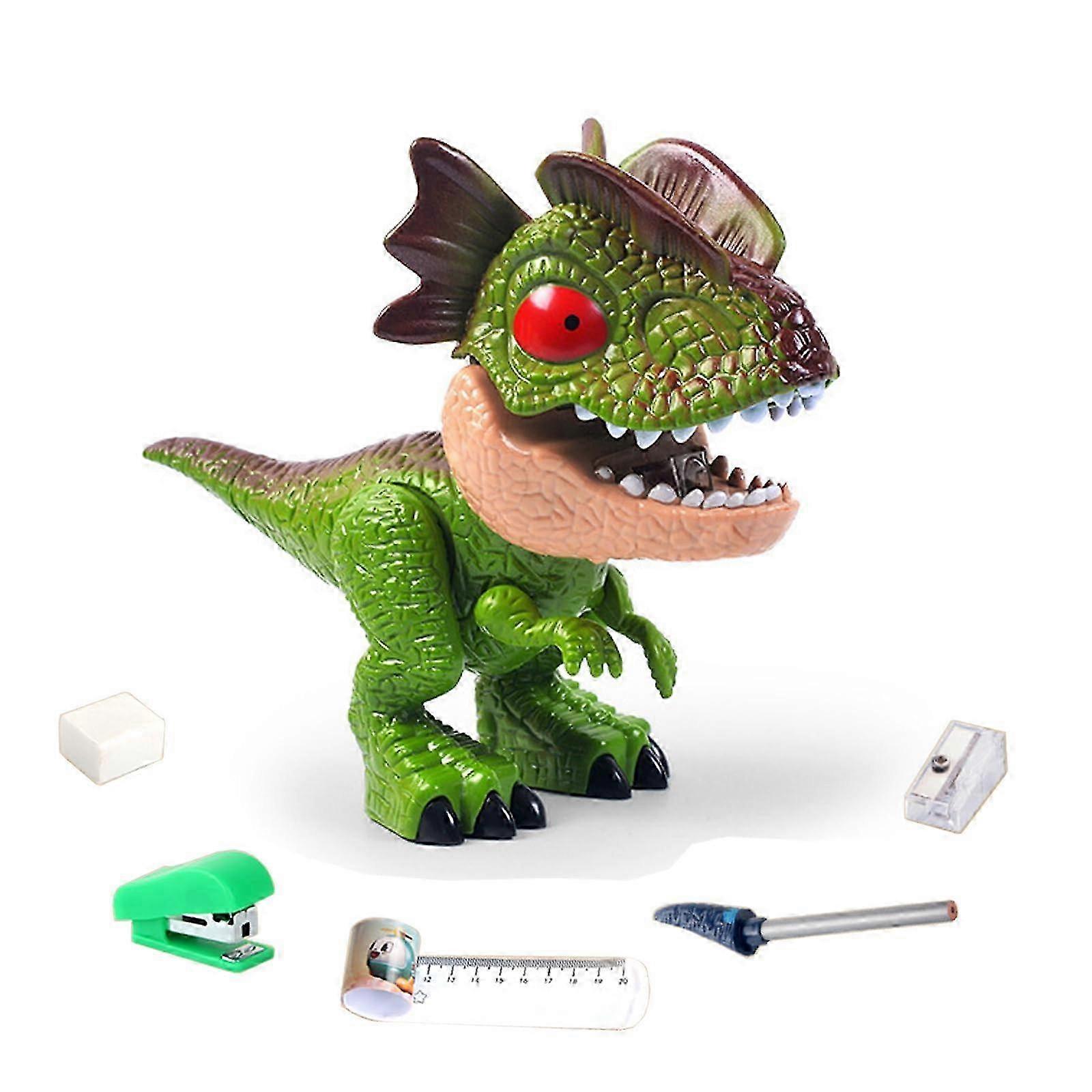 25-26 Dinosaur 5-in-1 Stationery Set - Pencil Case with Sharpener, Rubber, Tape, Stapler