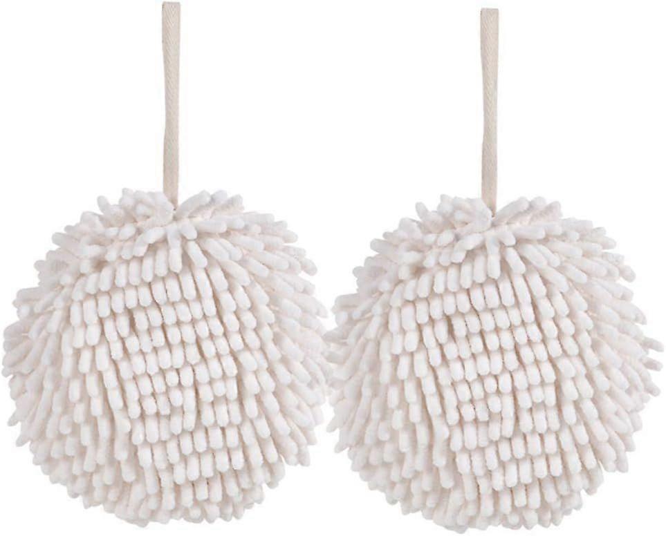 Soft Absorbent Chenille Hand Towels, Decorative Hanging Fuzzy Towels Ball, Thick