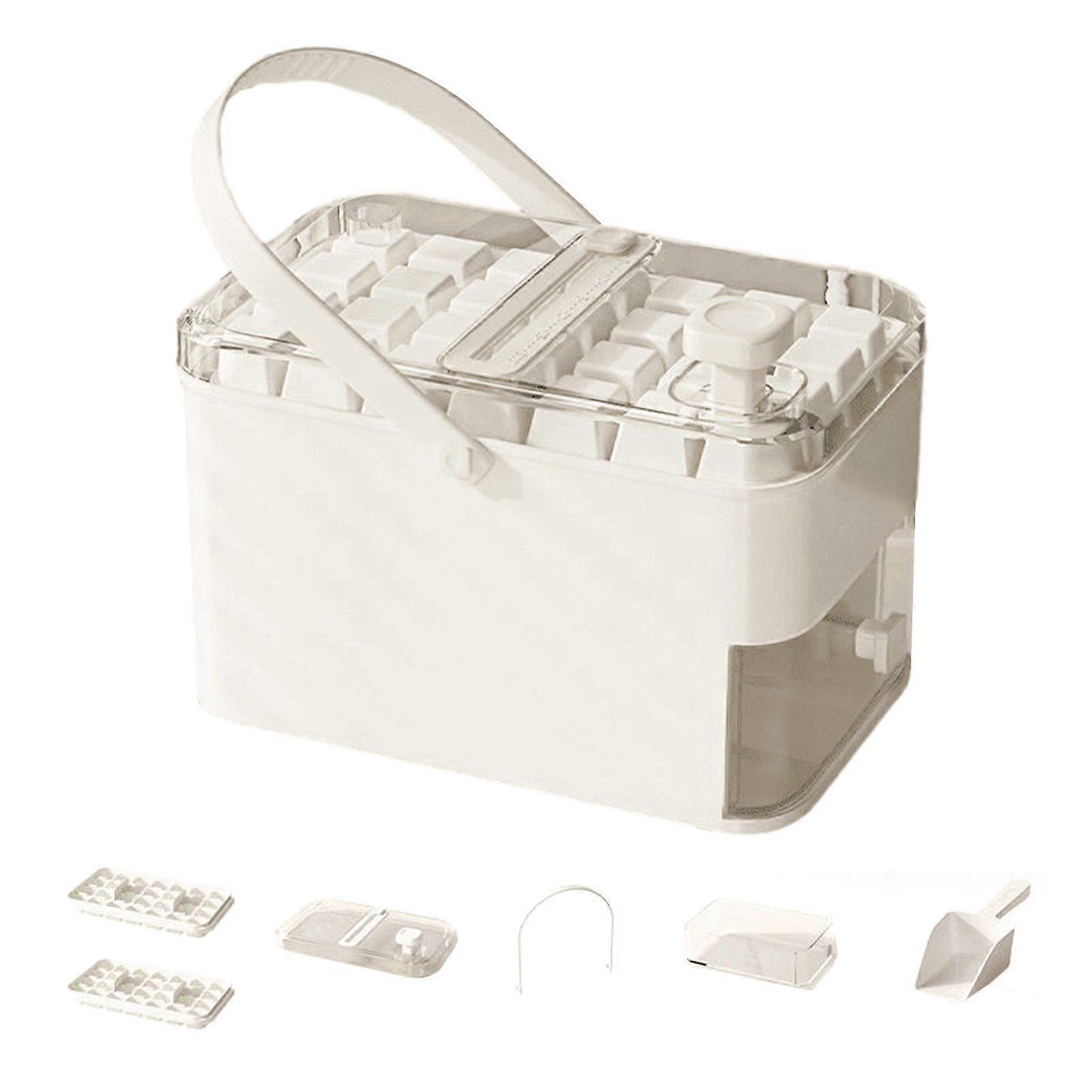 Jikaixiang Double-Layer Ice Cube Tray One-Touch Release Ice Cube Mold with 56-Cubes BPA-Free Ice Maker for Cocktails Coffee