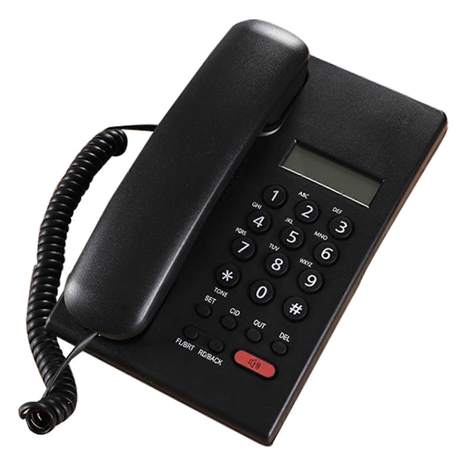 Large Button Phone For Seniors Corded With Call Display Noise Reduction Black For Guest Rooms Hotels Offices