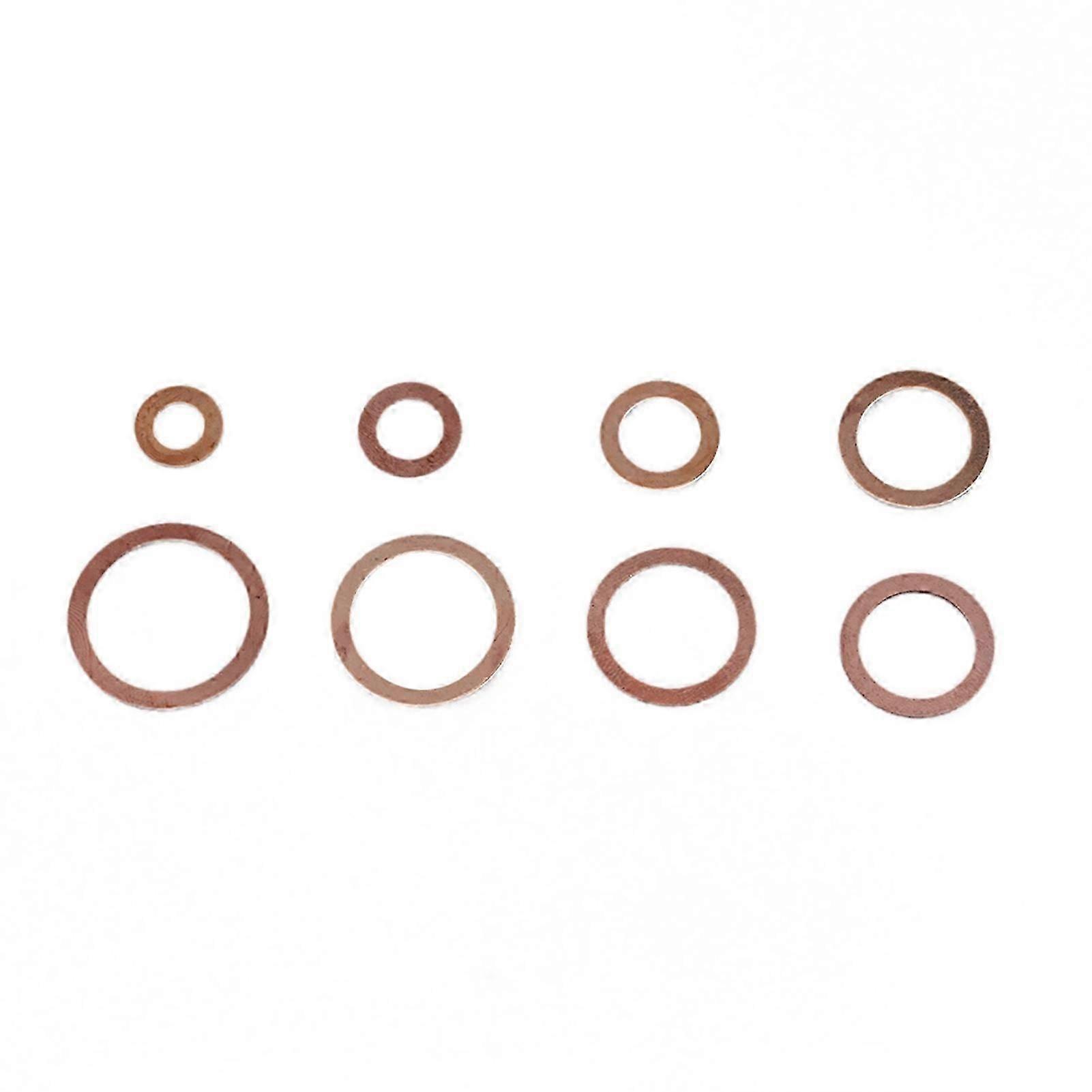80pcs Solid Copper Sump Plug Assorted Washers Metal Kit Garage Engine Set with Box