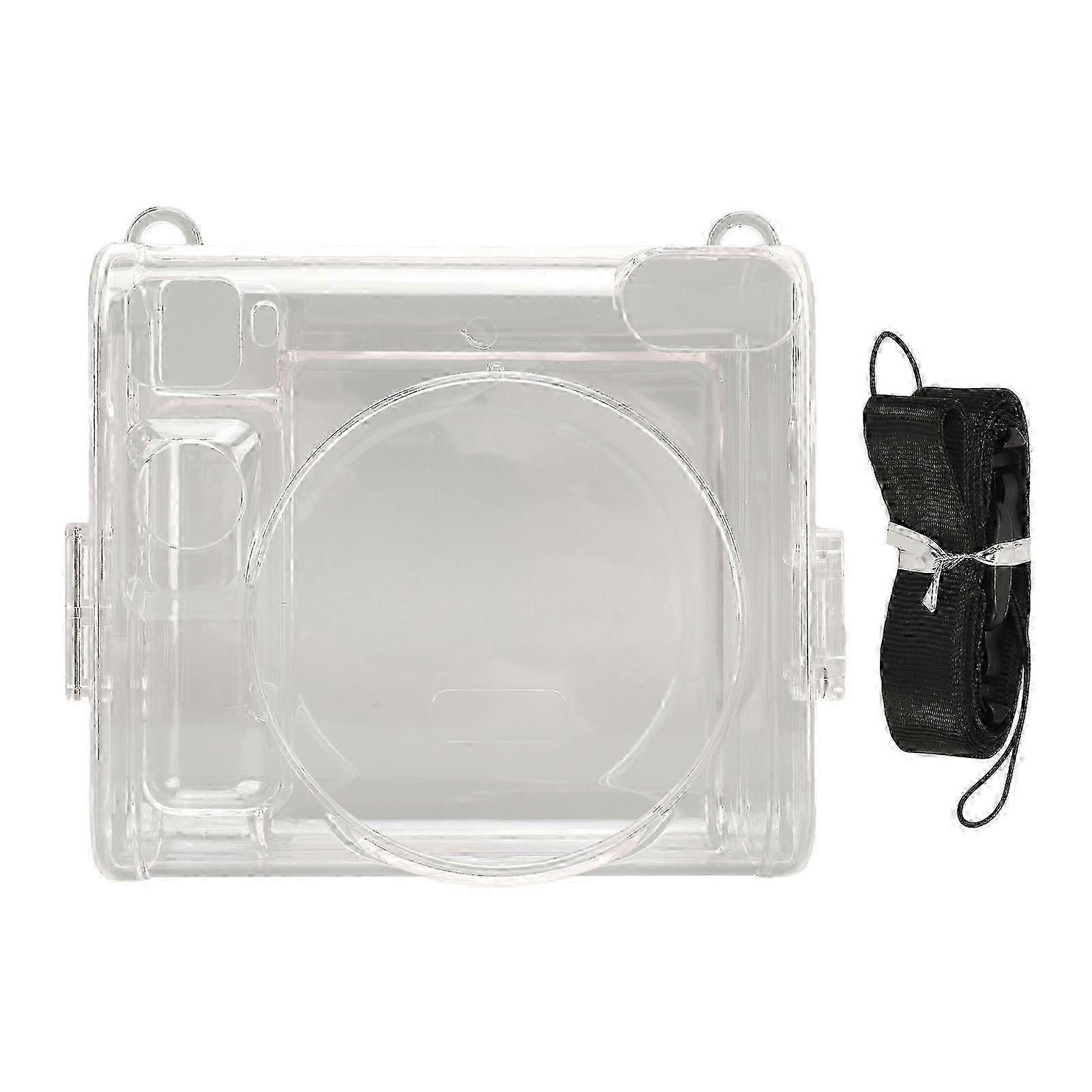 Vintage Camera Case Brown PU Leather Removable Front Section with Adjustable Shoulder Strap Camera Protective Case for Instax Square SQ40 miao4