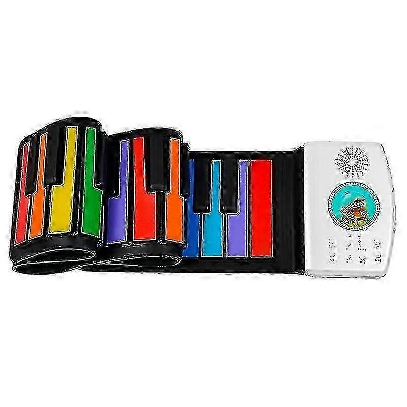 49 Key Numeric Keyboard Flexible Roll Up Piano Gift Electronic Hand Roll Piano with Speaker for Musi