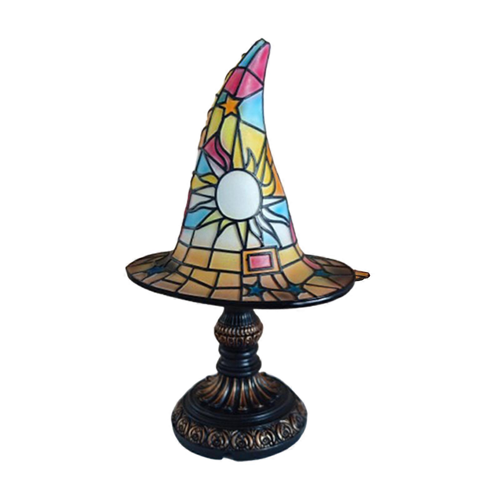 Witch Hat Lamp Series Stained Glass Stained Night Light Retro Desk Lamps