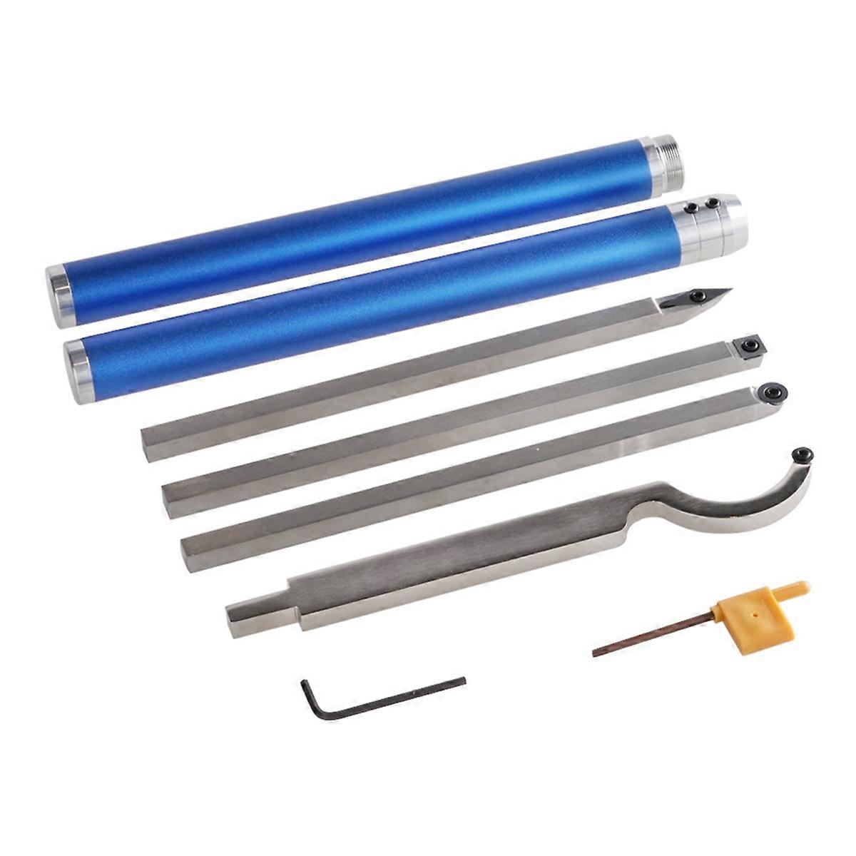 Universal Carbide Tipped 6 Lathe Blade Interchangeable Wood Turning Tools Set,Lathe Turning Tool Lathe for Woodturning,B