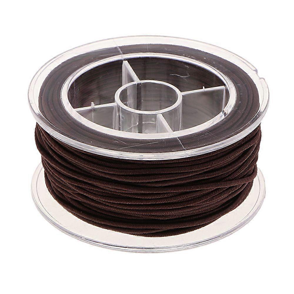 Elastic cord for jewelry making DIY cord brown 18m