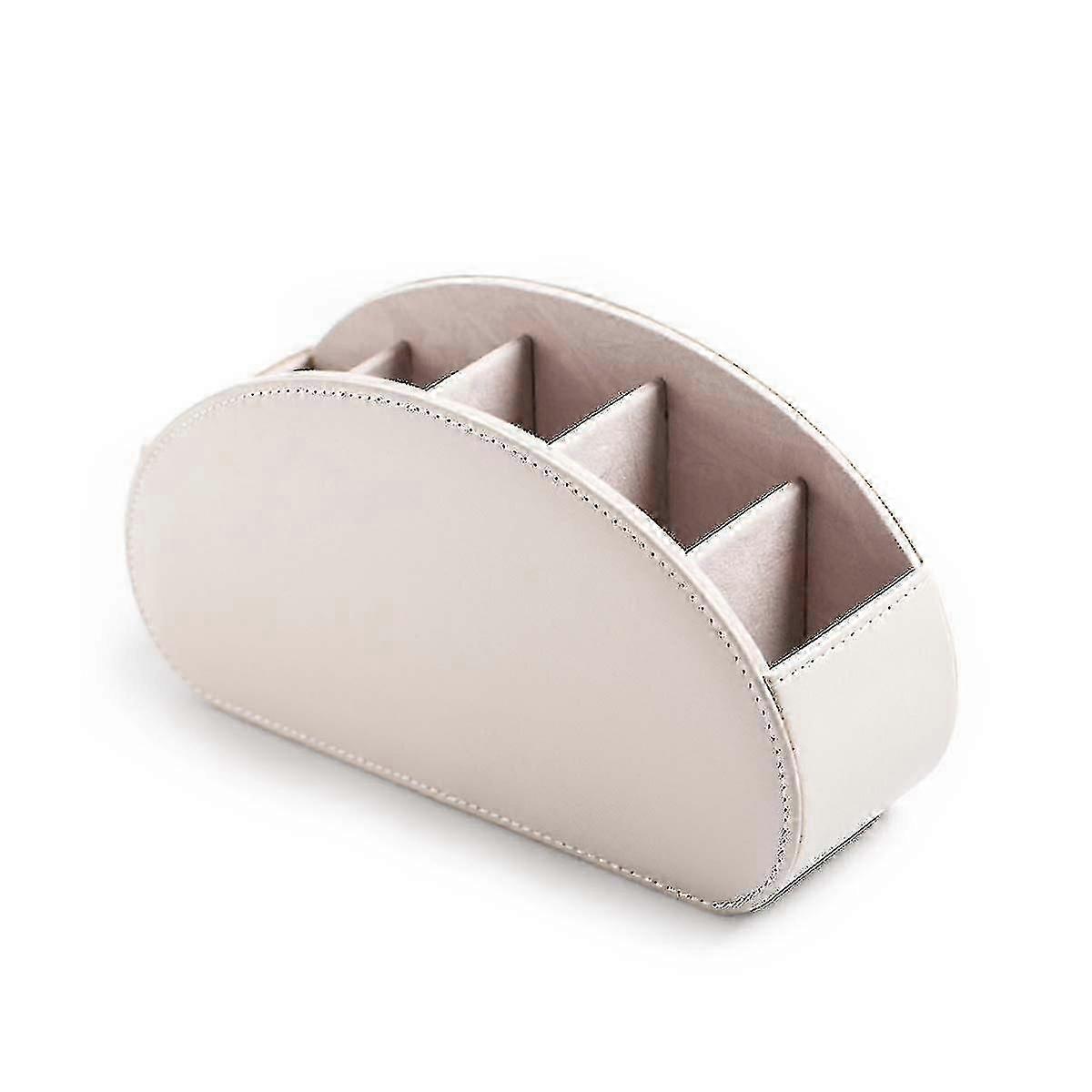 Tv Remote Control Holder For 5 Remotes, Remote Control Tidy And Organiser Caddy, Pu Leather Cosmetic Storage Box(c-1)
