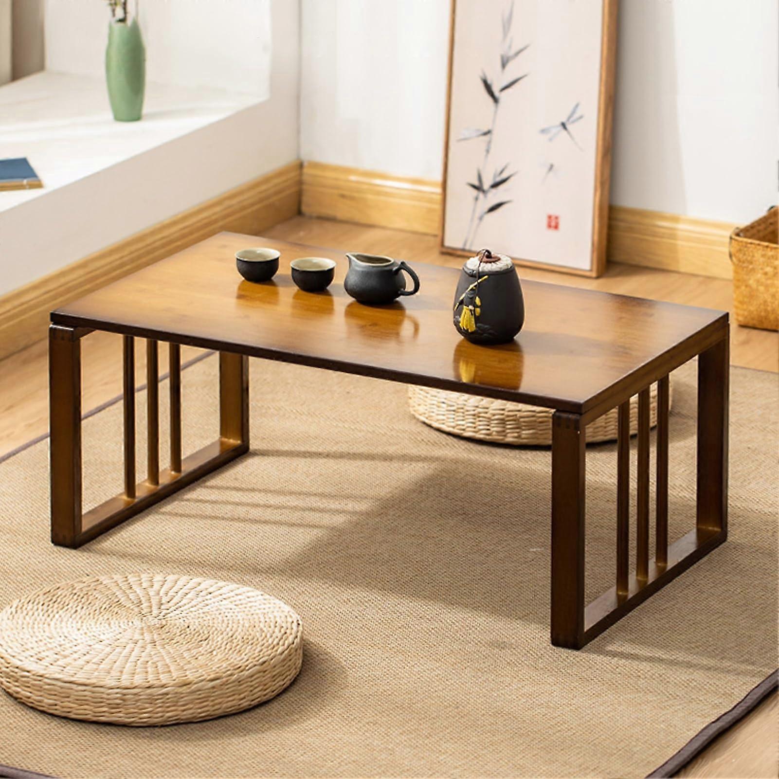 Japanese Style Bamboo Folding Coffee Table 70cm Zen Meditation Table for Home Picnics Relaxation Durable Centerpiece