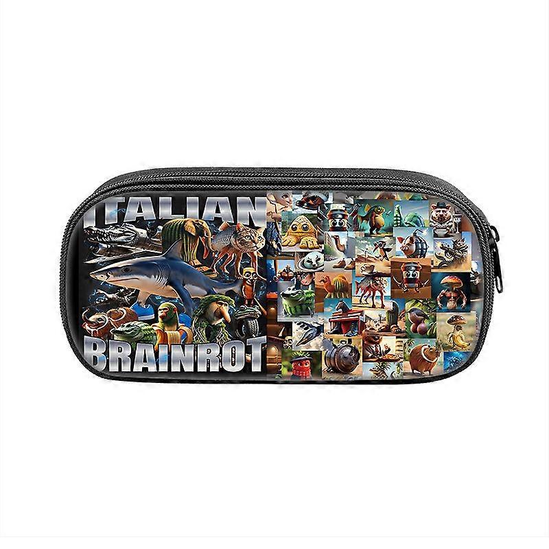 Pojemna piórnik o dużej pojemności – włoski organizer na długopisy w stylu Brainrot, organizer na artykuły biurowe dla dzieci i dorosłych