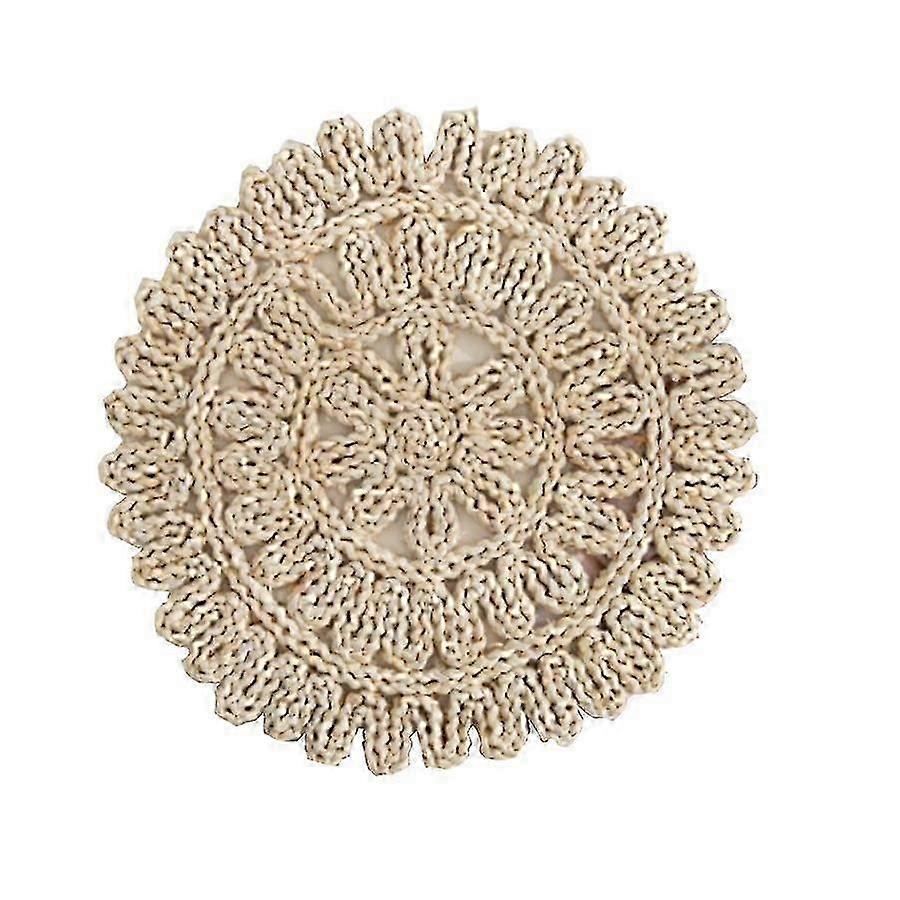Eco-Friendly Flower Corn Husk Braided Dining Table Mat 2025