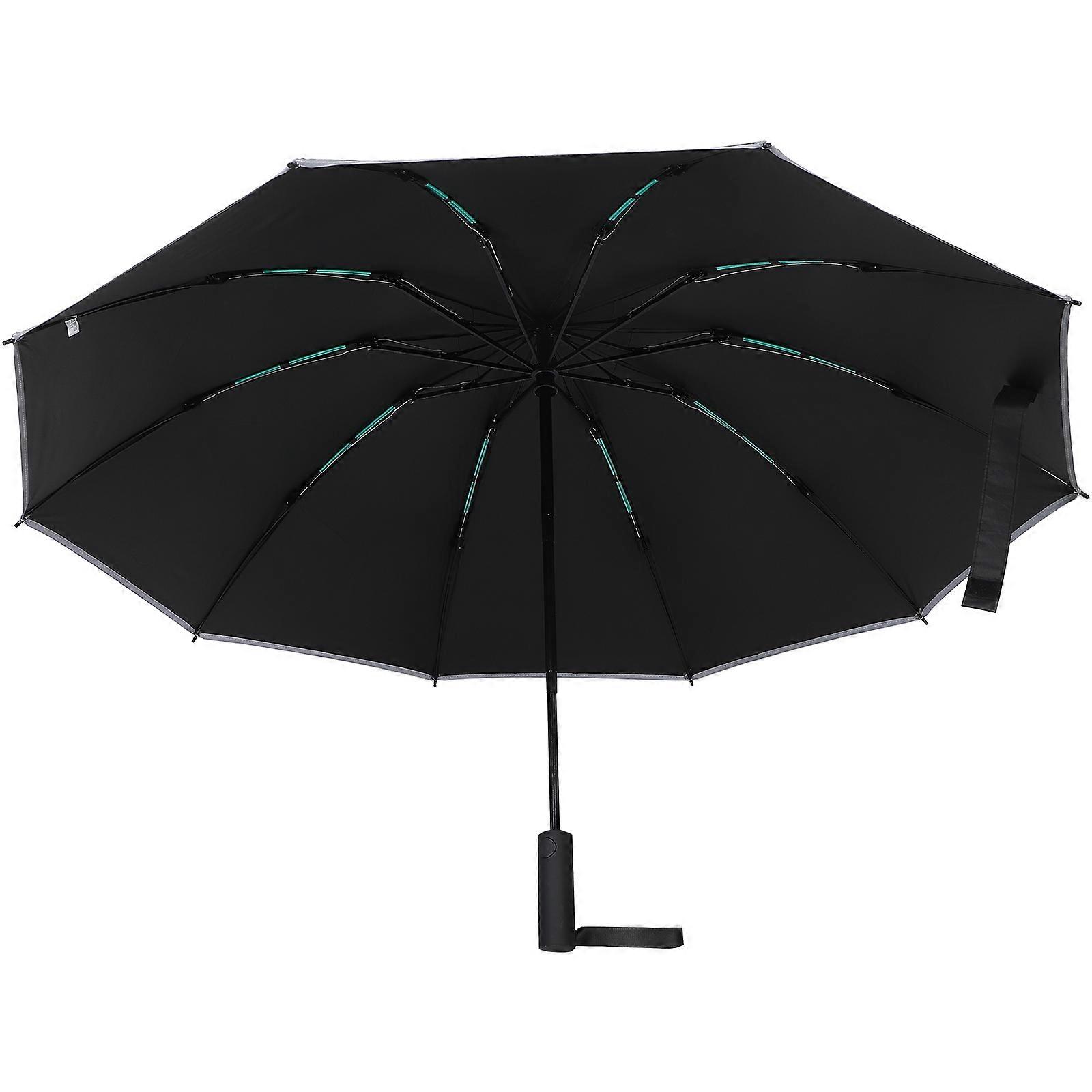 Wind Resistant Black Folding Umbrella for Rain Protection
