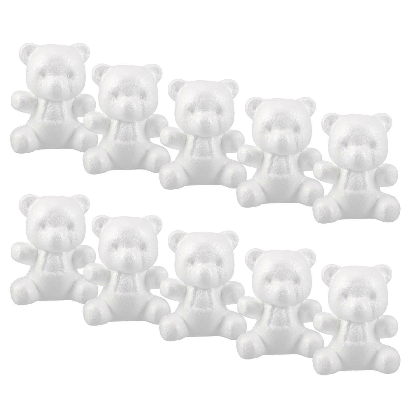 Bear Model for Crafting with 10Pcs White Polystyrene Bears