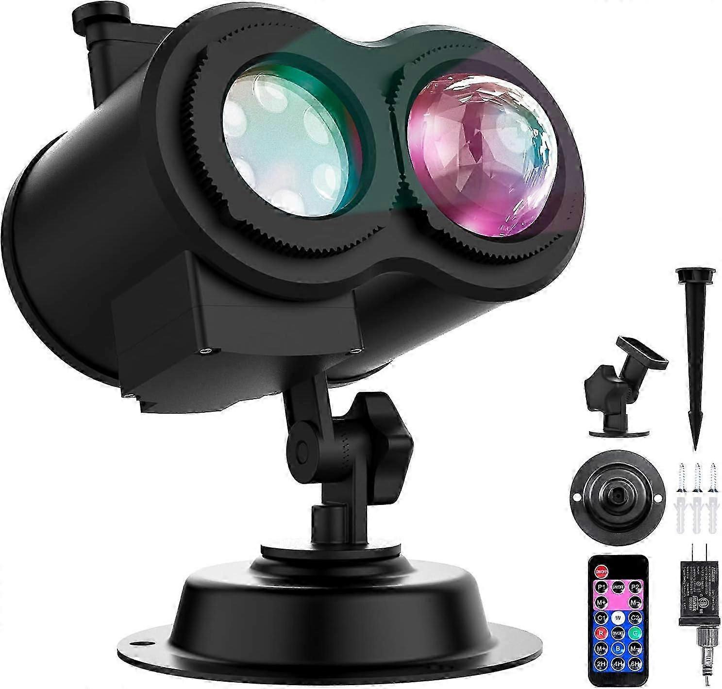 Christmas Projector Lights Outdoor, 2-in-1 Holiday Projector Waterproof with Remote Control, 10 Colors Ocean Wave & 12 Patterns, Suitable for Kids Ind