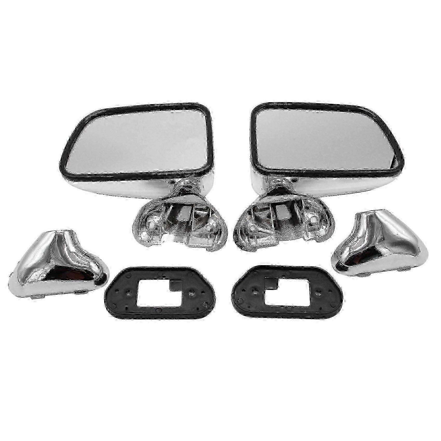 Left+Right Car Chrome Rear View Mirror Side Door Mirror Assembly for 1997-2001 Rearview Mirror