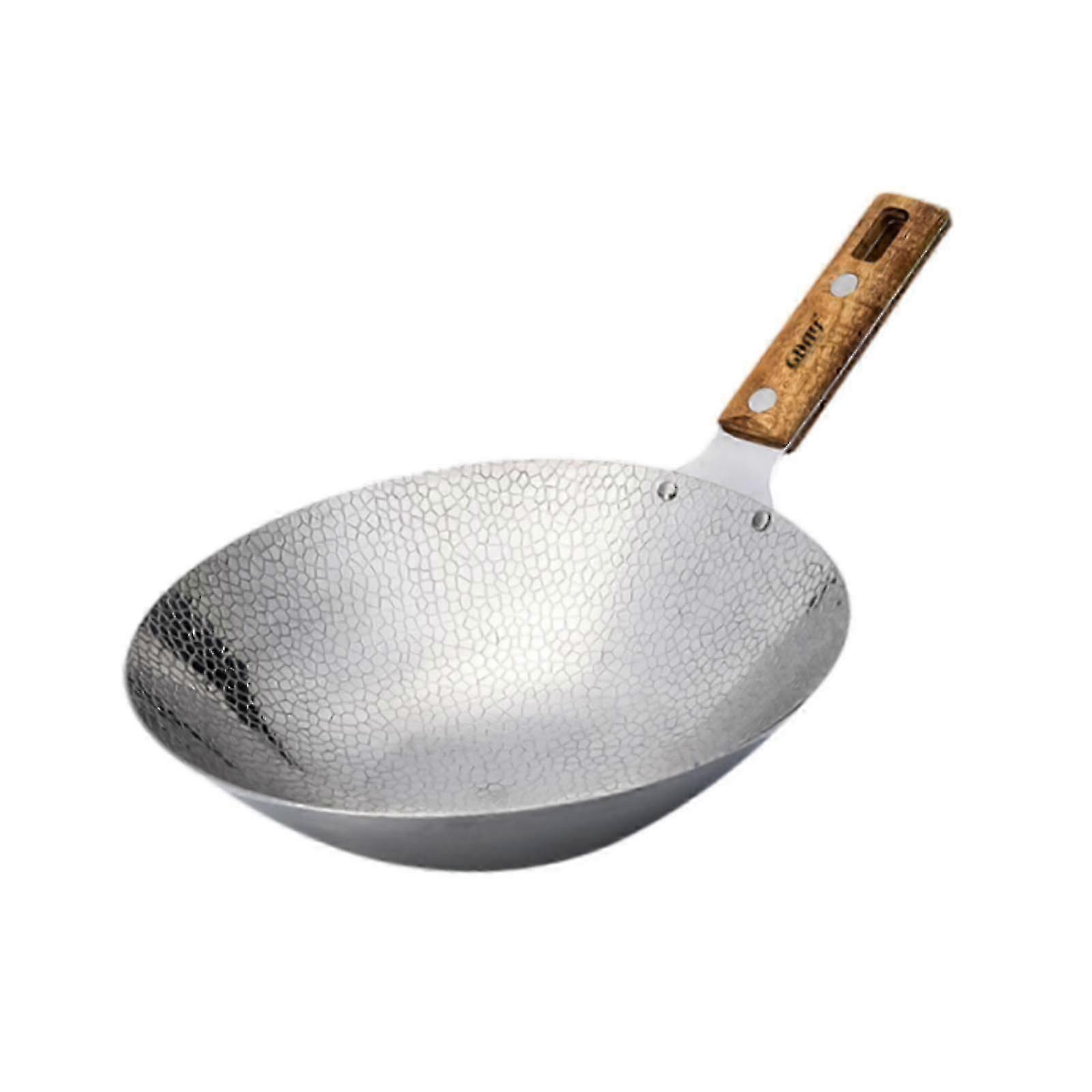 Traditional Wok Pan Practical Anti Scalding Handle Home Use Kitchen Cookware 22cm