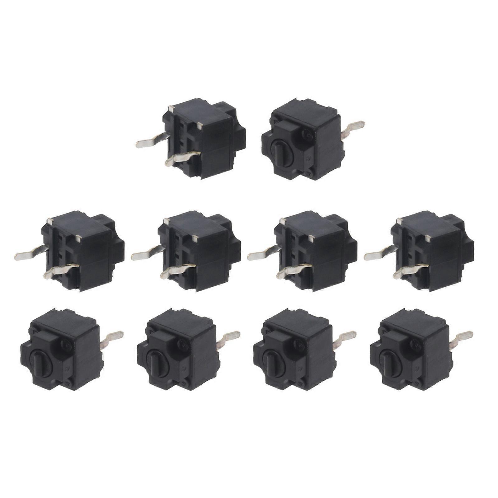 10Pcs Original Square Mouse MicroSwitch Fretting Button EVQP0K07KBB4 Black Spots 6x6x7.2mm Multicolor