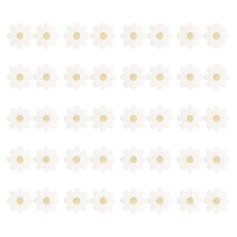 Paper Plates Daisy for Party Use 40Pcs White Flower Tableware Set